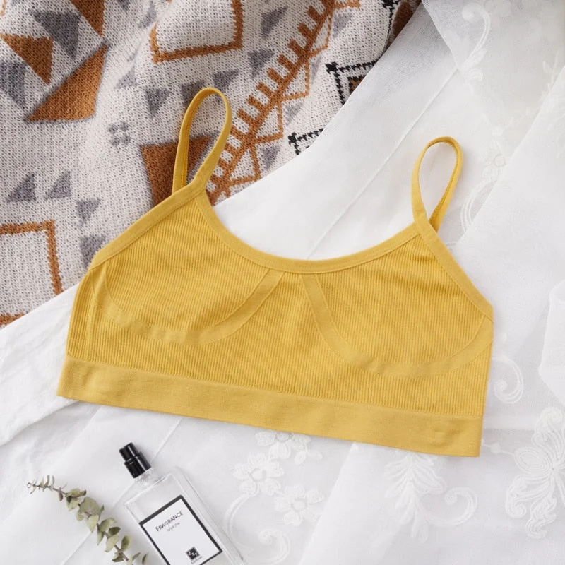 U-shaped Back Bra Tube Top Women Crop Top No Padded Wirefree Sexy Lingerie Bra Sports Fashion Street Women's Underwear Top