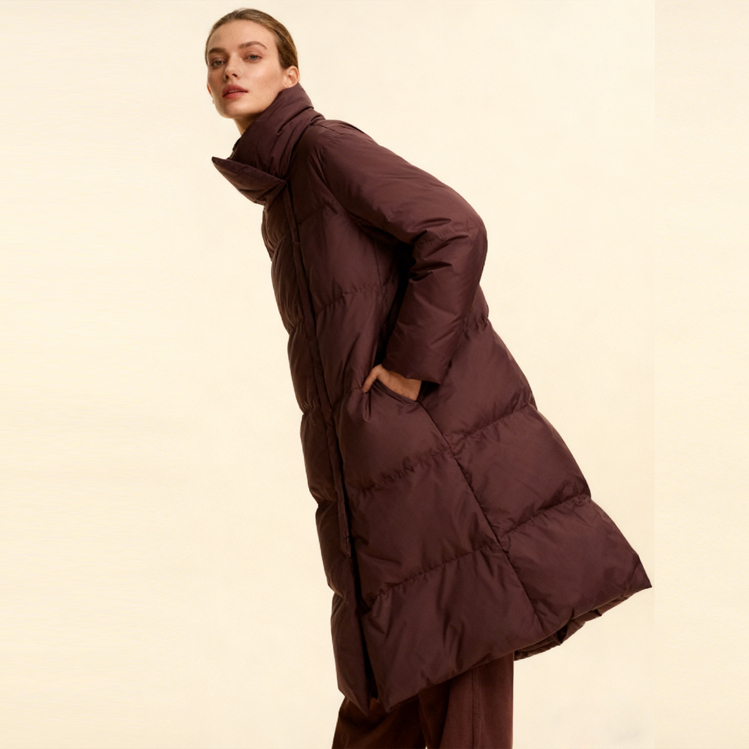 Women's Down Jacket A-line Thick Loose REAL SILK LIFE