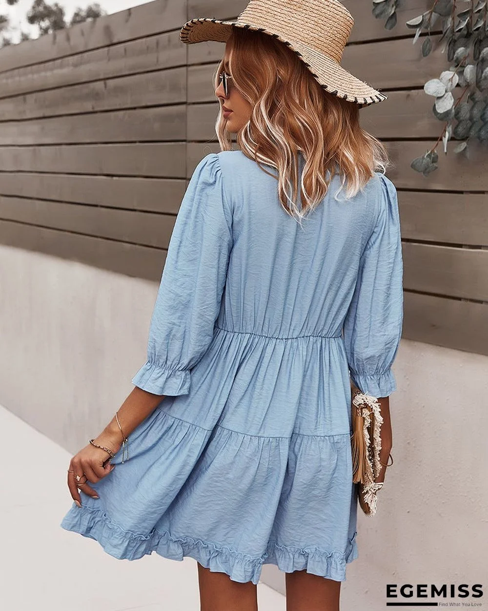 V-neck Sexy Dress Casual Holiday Style | EGEMISS