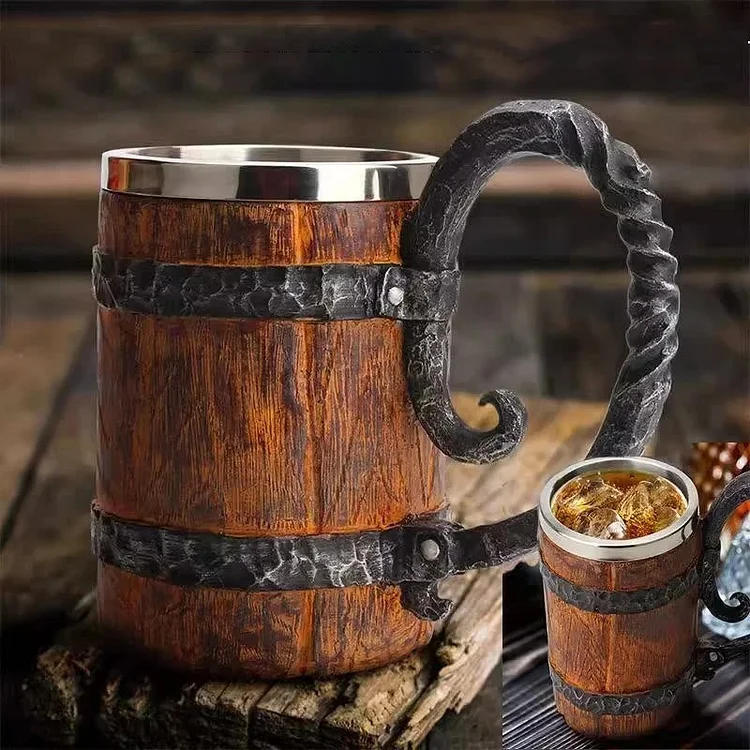 Coutureaura Viking Wood Style Beer Mug