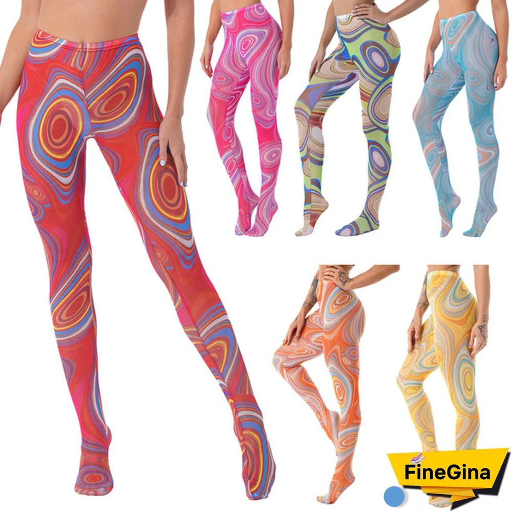 Women's Printed Yoga Leggings High Waist Skinny Sport Running Pants Gyn Workout Clothes