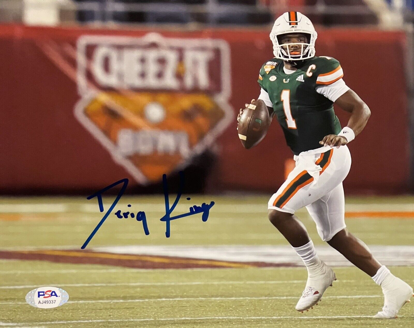 Deriq D’Eriq King Signed Autographed Miami Hurricanes 8x10 Photo Poster painting PSA/DNA