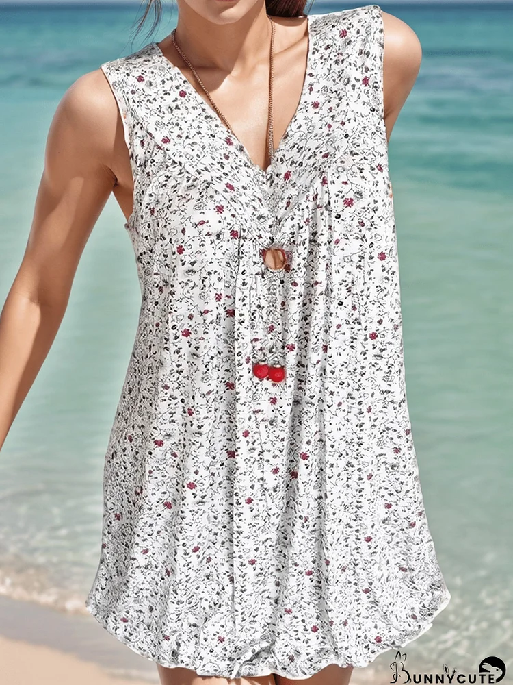 Lightweight Floral Print Sleeveless Dress