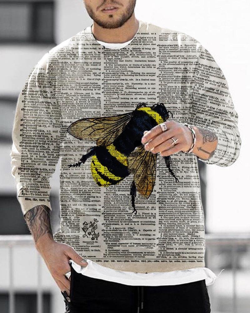 Men's casual bee printing Hoodies