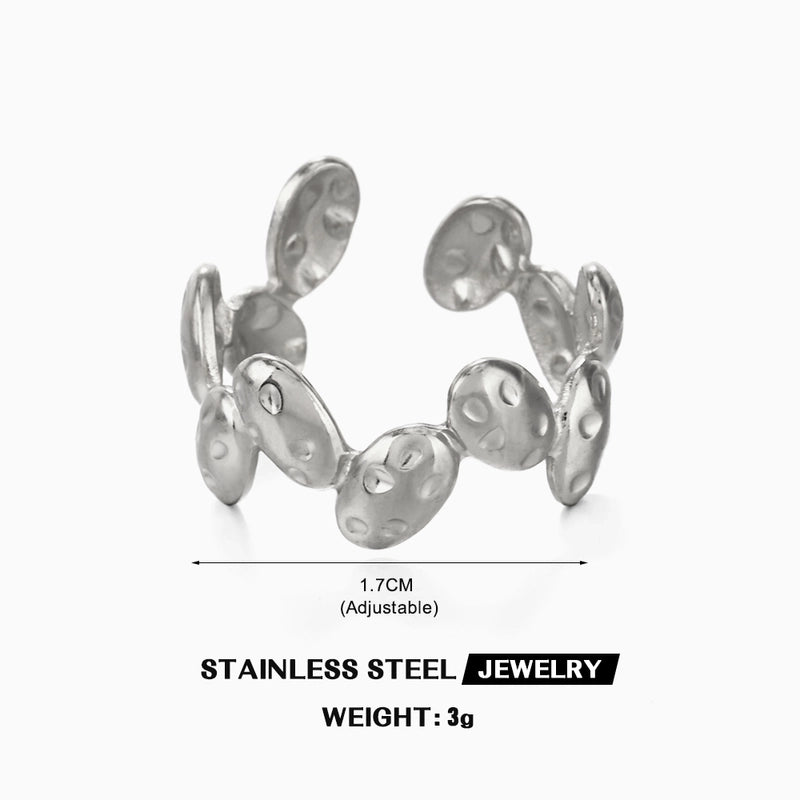 304 Stainless Steel 18K Gold Plated IG Style Plating Heart Shape Butterfly Open Rings