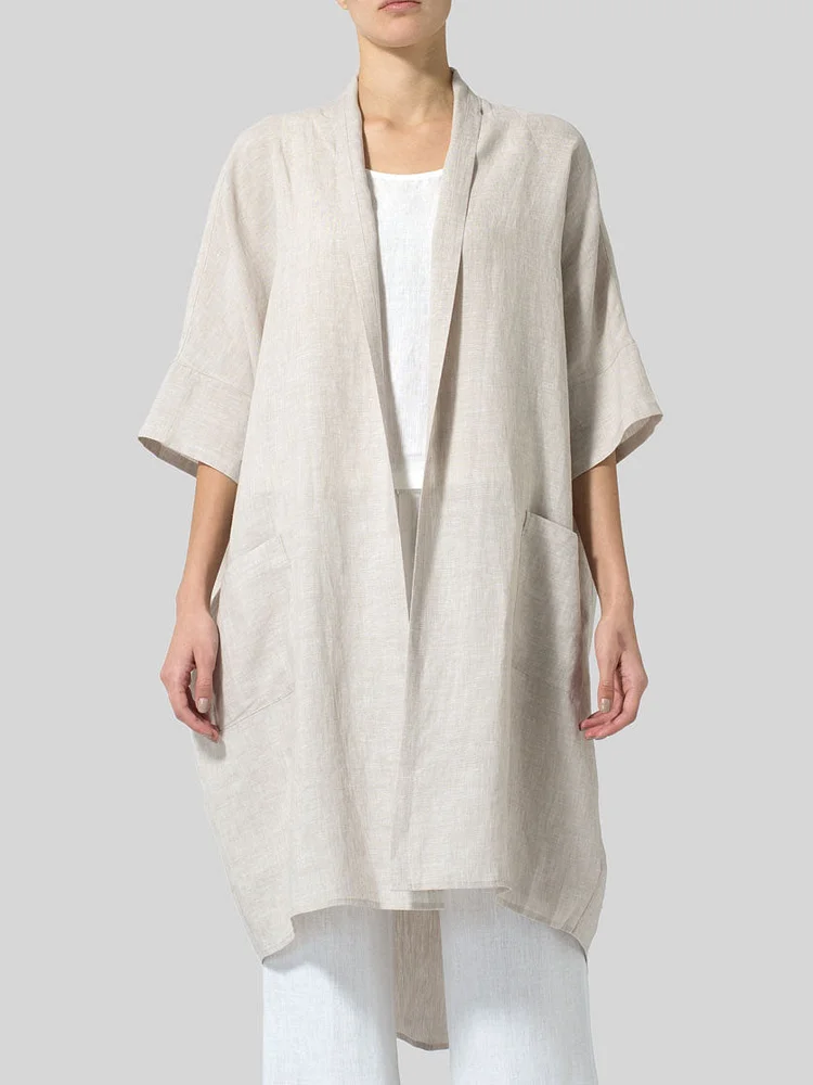 Womens Cotton And Linen Sunscreen All-Match Coat