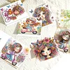 6PCS Diamond Painting Girl Greeting Cards Postcards with Envelopes