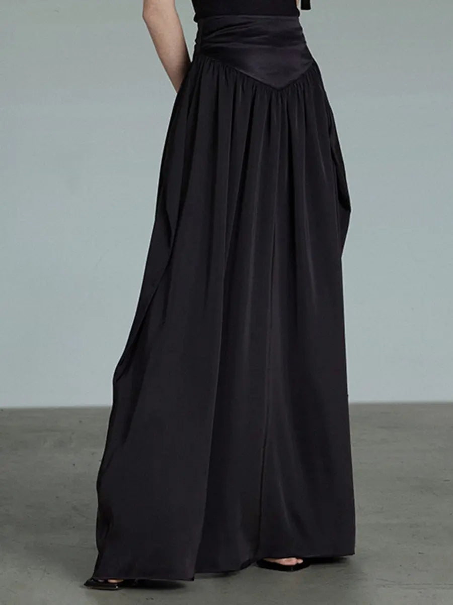 High Waist Splicing Loose Long Skirts