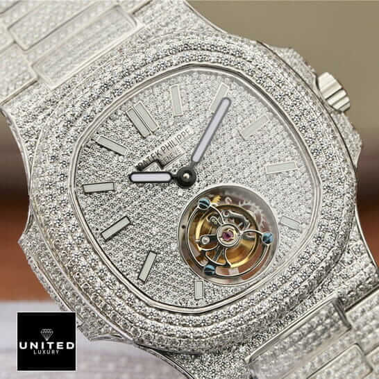 Patek Philippe 6980 Tourbillion Diamıond Iced Out Replica front view