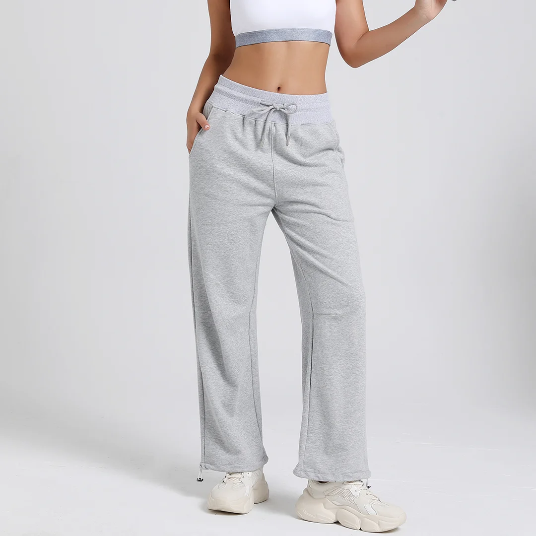 Loose-fitting casual solid pants