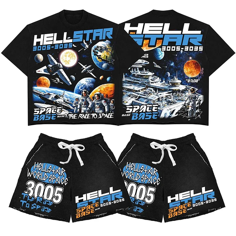 Hellstar Future World Graphic T-shirt And Shorts Set