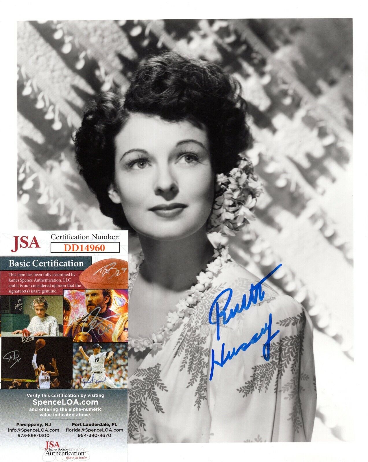 Ruth Hussey Actress Movie Star Hand Signed Autograph 8x10 Photo Poster painting with JSA COA