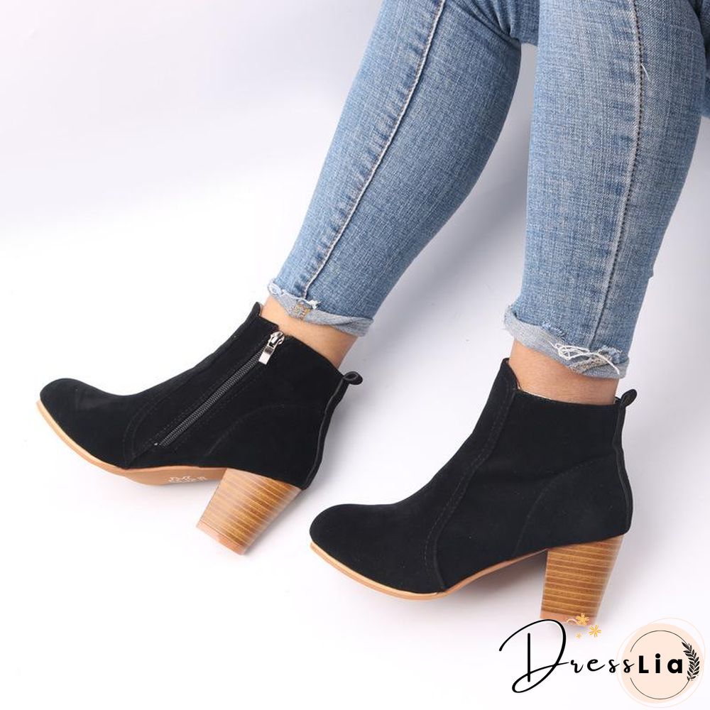 Women Boots Solid Martin boots Suede Leather ankle boots