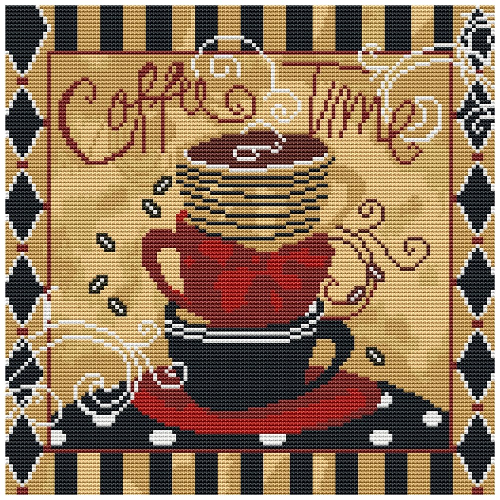 Coffee - 11CT Stamped Cross Stitch(36*36cm)