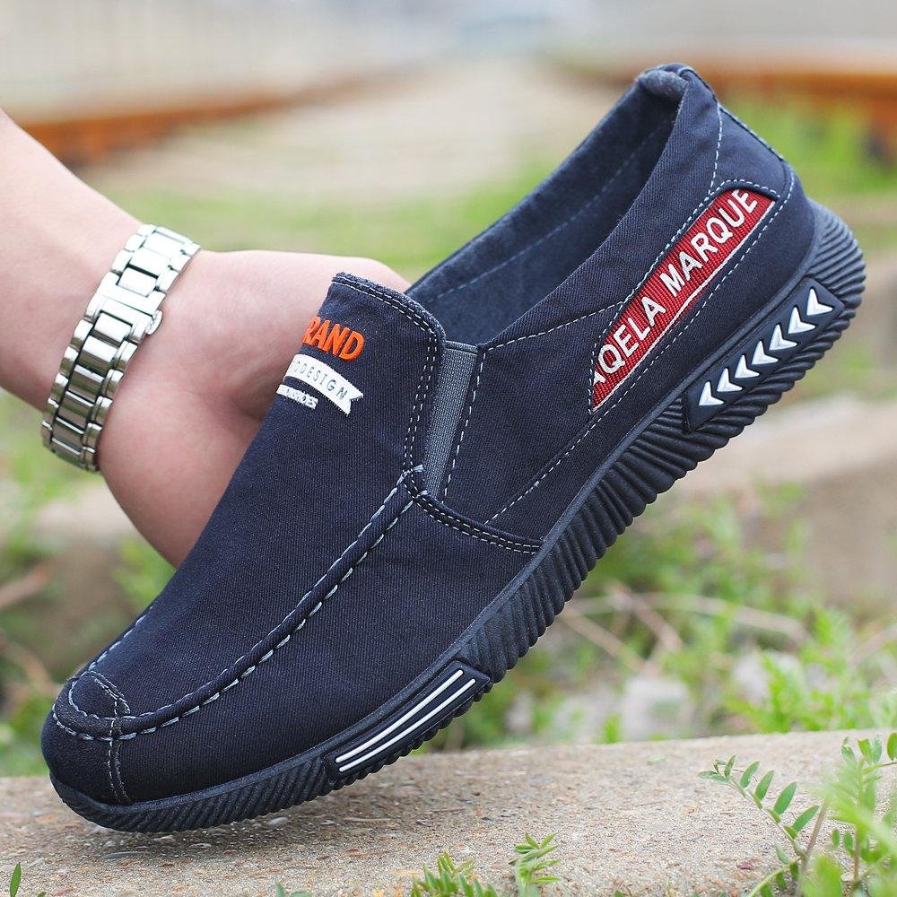 men washed canvas comfy soft sole slip on casual shoes