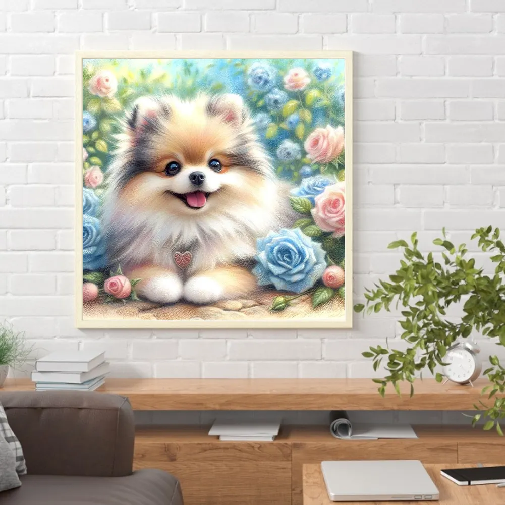 Diamond Painting - Full Round Drill - Rose Pomeranian(Canvas|30*30cm)