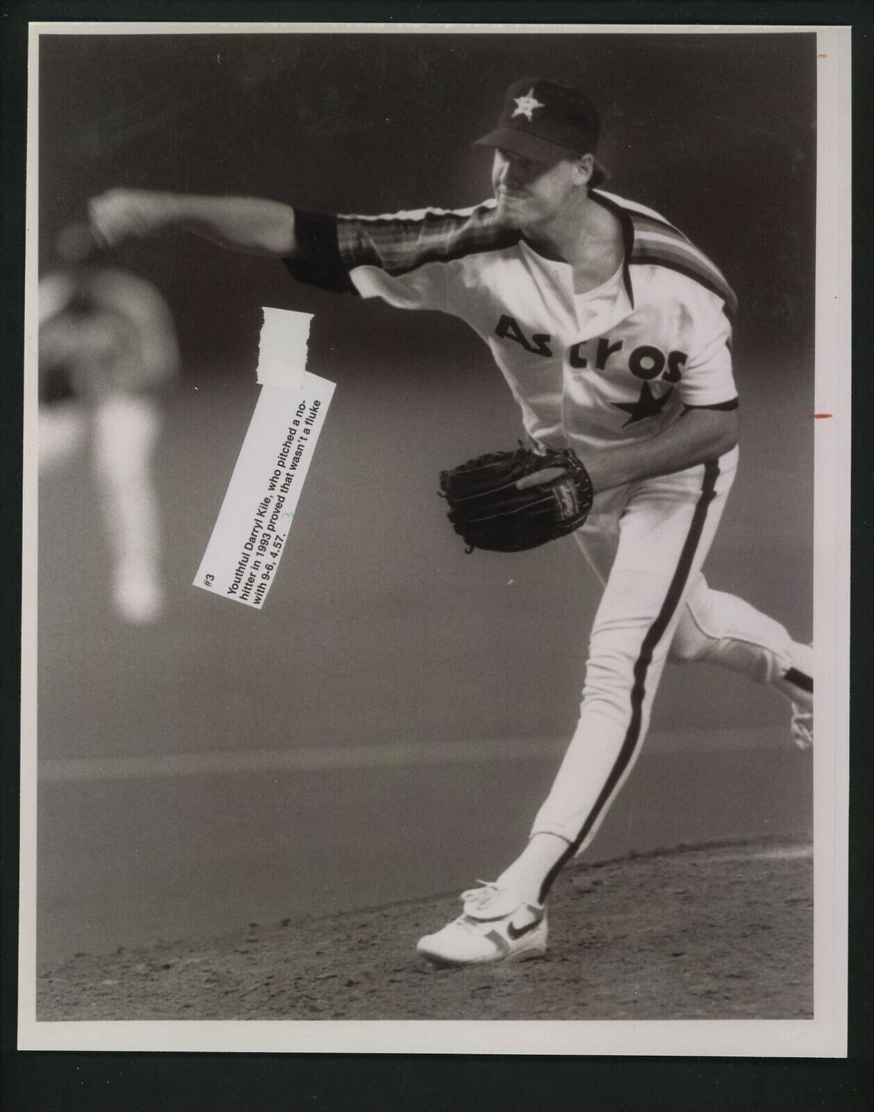 Darryl Kile circa 1990's Press Original Photo Poster painting Houston Astros