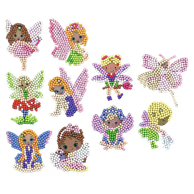 10pcs DIY Crafts 5D Color Flying Princess Self-adhesive Diamond Sticker Kit