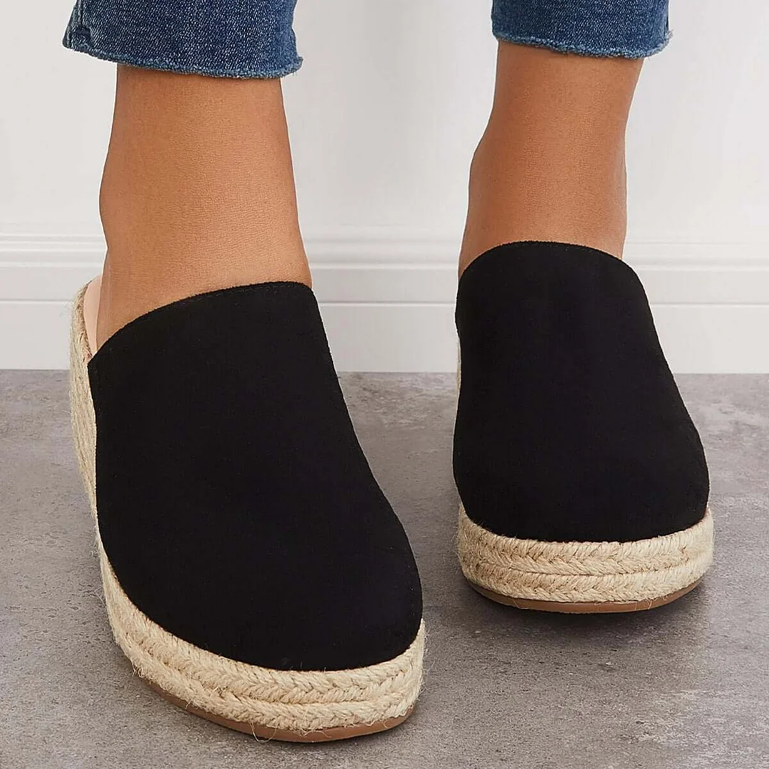 Womens Espadrilles Mule Wedges Platform Slip On Backless Sandals 8329