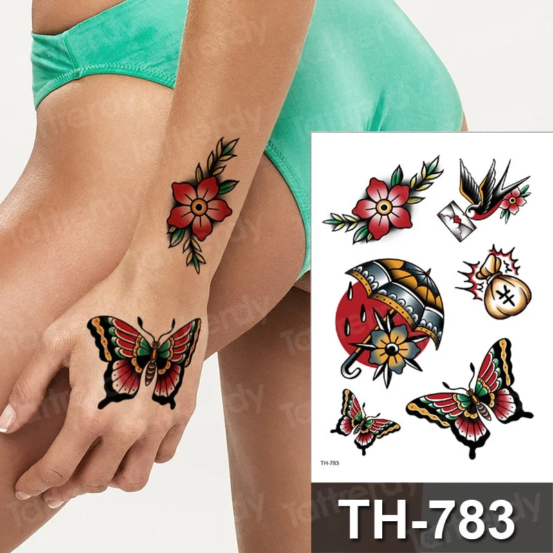 sexy temporary tattoo flower swallow fish tattoo watercolor stretch flower tattoo designs animals waterproof tatoo fake body art