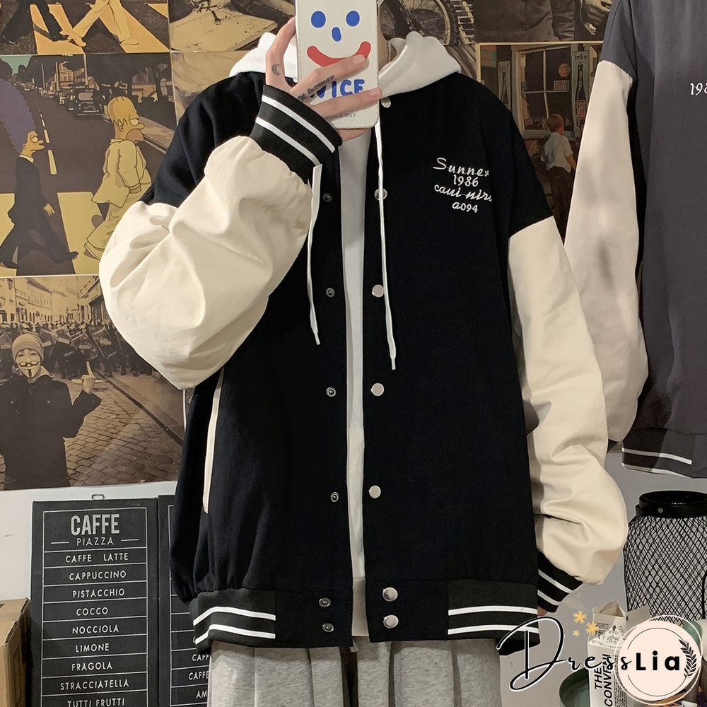 Mens Casual Baseball Uniform Jacket