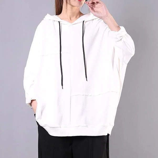 diy hooded patchwork cotton tunic pattern Photography white tops