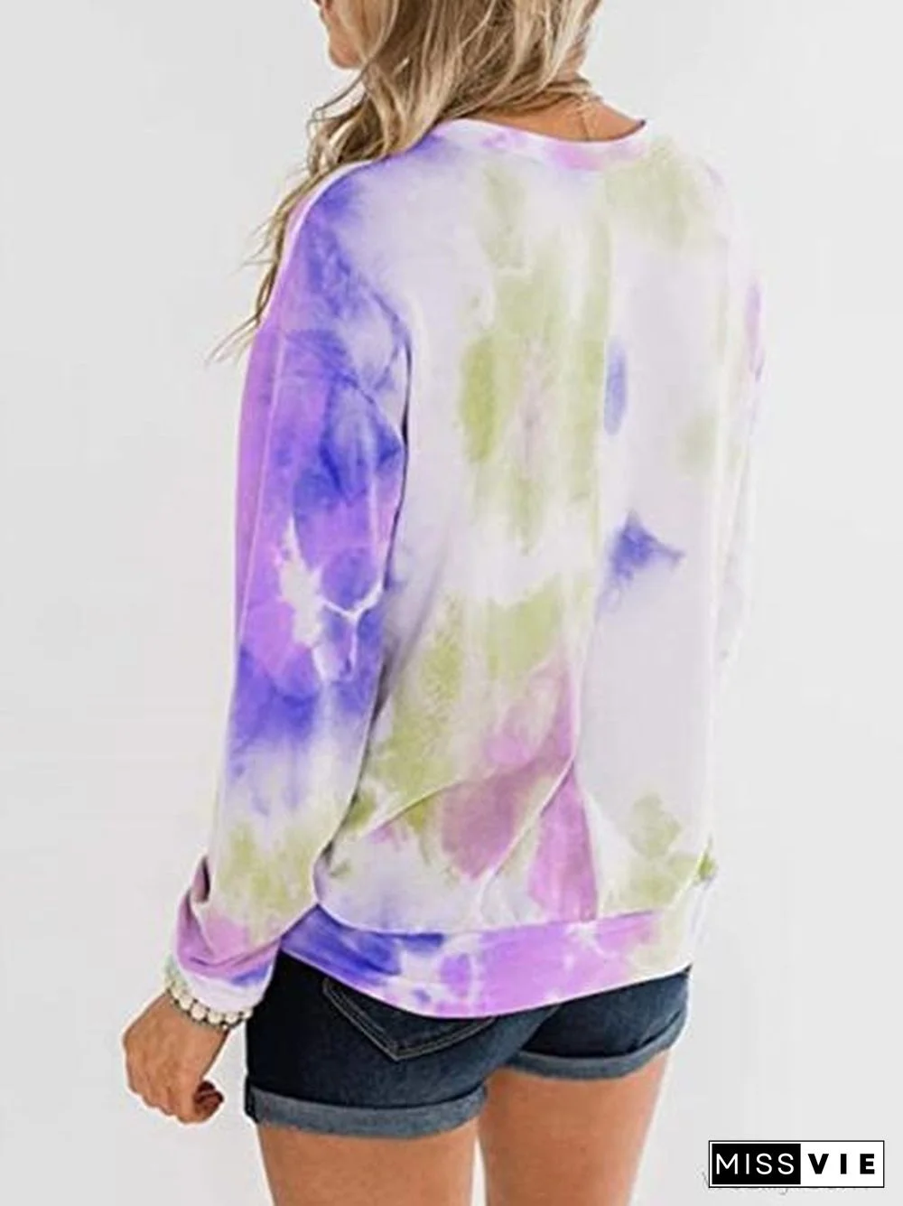 Casual Tie-dye Print Thick Sweater