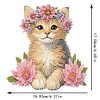 uk.everydayedeals DIY Diamond Painting Acrylic Bobble Head Decoration - Cat Pink Flower