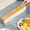 Plastic Wrap Dispenser with Cutter Magnetic Food Cling Film Cutter Kitchen Tool