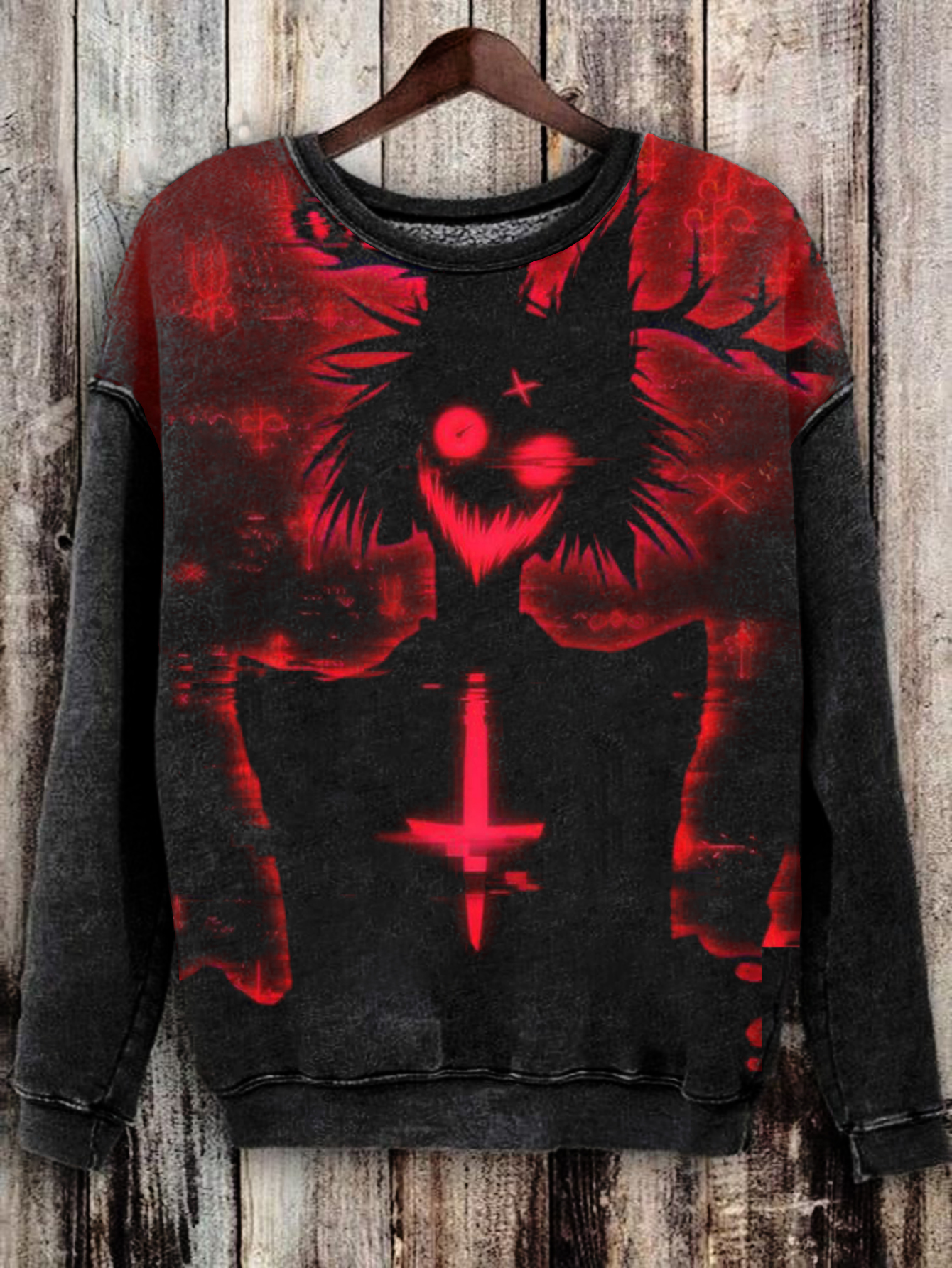 Devil Print Casual Crewneck Sweatshirt / Rvogue / Rvogue