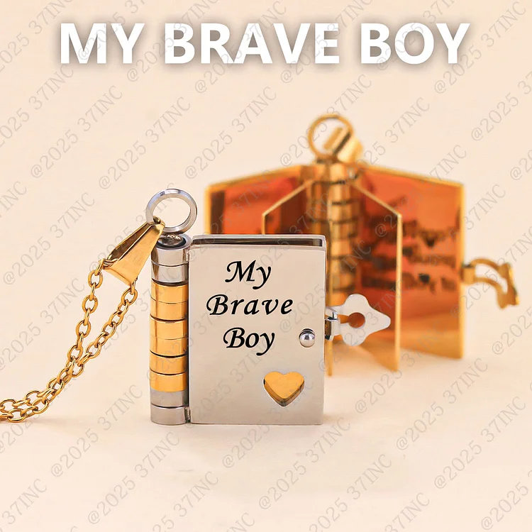 For Grandson - My Brave Boy Book Necklace