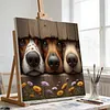 Three Curious Puppies-Paint by Numbers Acrylic Painting 40*40CM