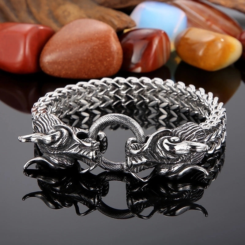 Hip-Hop Dragon 304 Stainless Steel 18K Gold Plated Men’s Bracelets