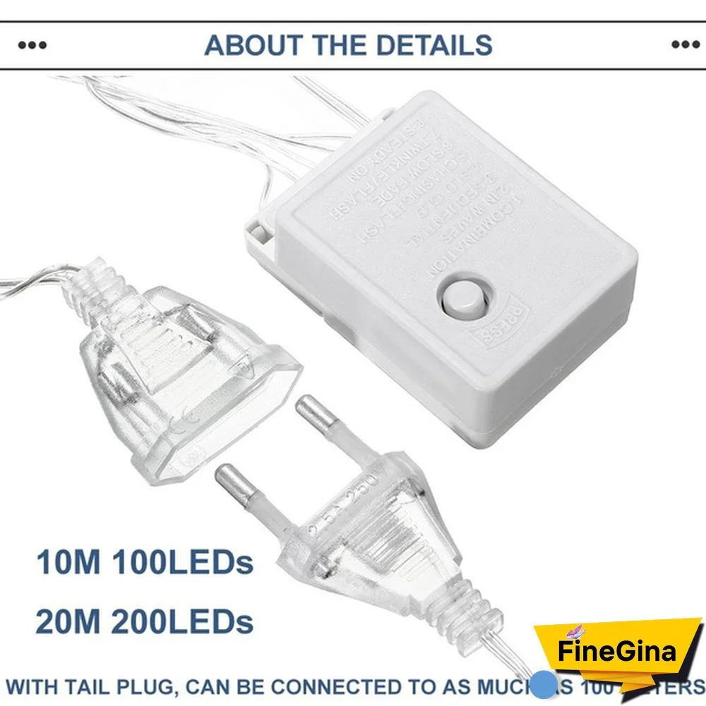 Holiday Led Christmas Lights Outdoor 100M 50M 30M 20M 10M Led String Lights Decoration For Party Holiday Wedding Garland