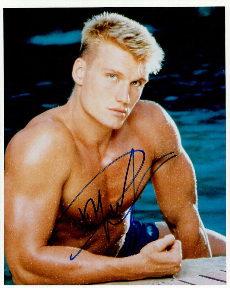 Dolph Lundgren (Rocky) signed authentic 8x10 Photo Poster painting COA