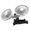 Rechargeable Dual Head Car Fan 3 Speeds 360 Degree Rotatable Vehicle Rear Headrest Fan for Universal Cars SUV Sedan Trucks