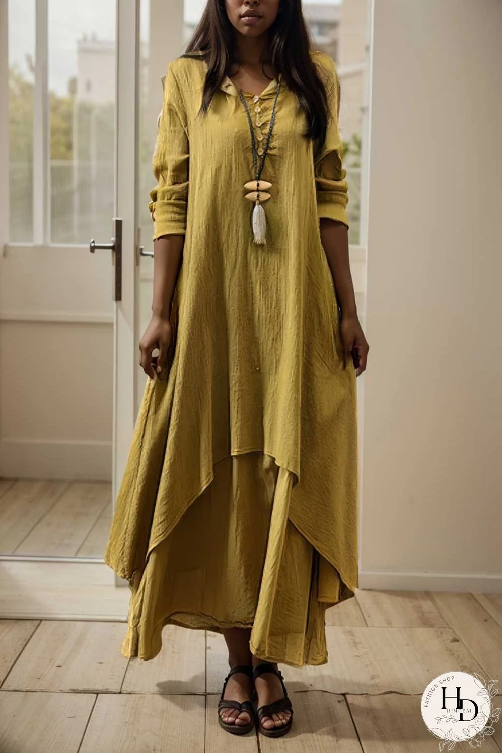 women s plus size casual dress swing dress solid color long dress maxi dress long sleeve button two piece v neck