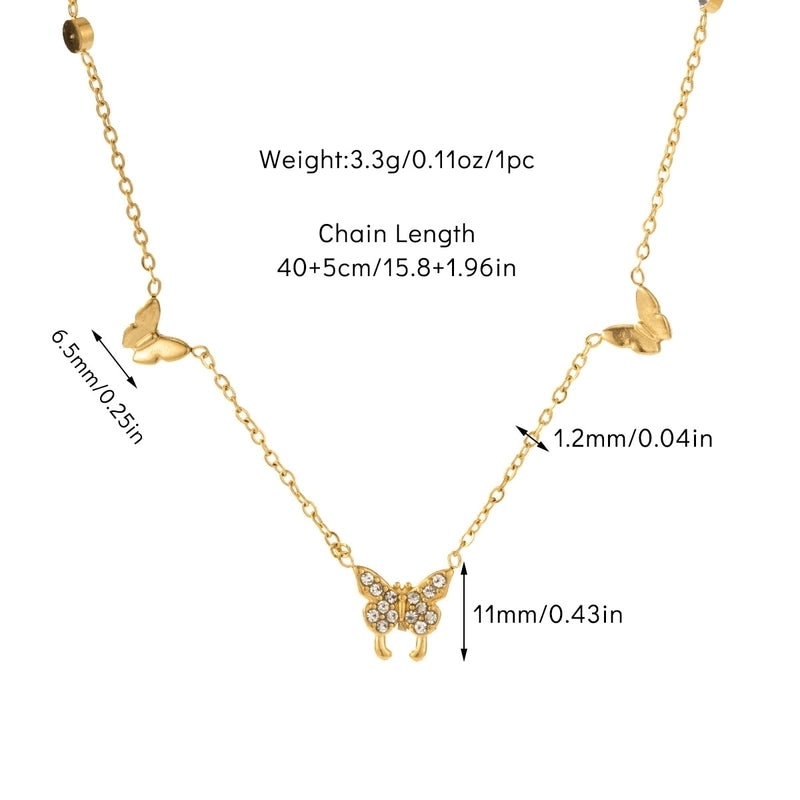 Basic Modern Style Classic Style Heart Shape Flower Fish Tail Titanium Steel Zircon Plating Inlay Pendant Necklace