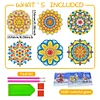 6 PCS Gem Art DIY Craft Kits Mandala Diamond Painting Window Stickers Kit