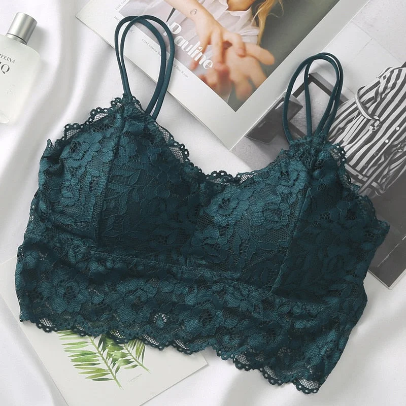 Women Lace Bra Set Sexy Lingerie French Bralette Lace Panties Cropped Bra Panty Set Female Intimates Seamless Underwear Set