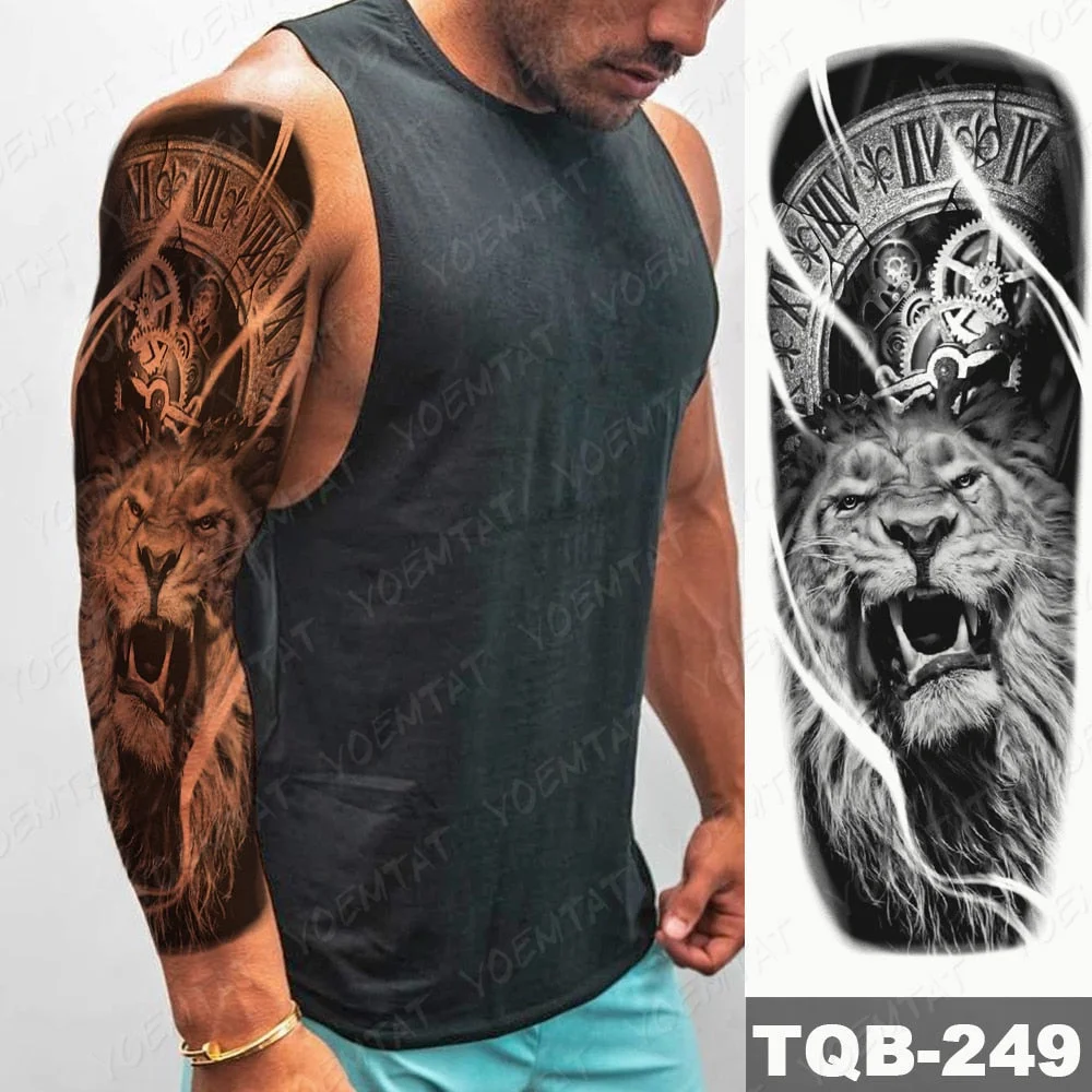 Large Full Arm Sleeve Tattoo Indian Forest Leopard Waterproof Temporary Tatoo Sticker Wild Tribe Men Women Body Art Tatto