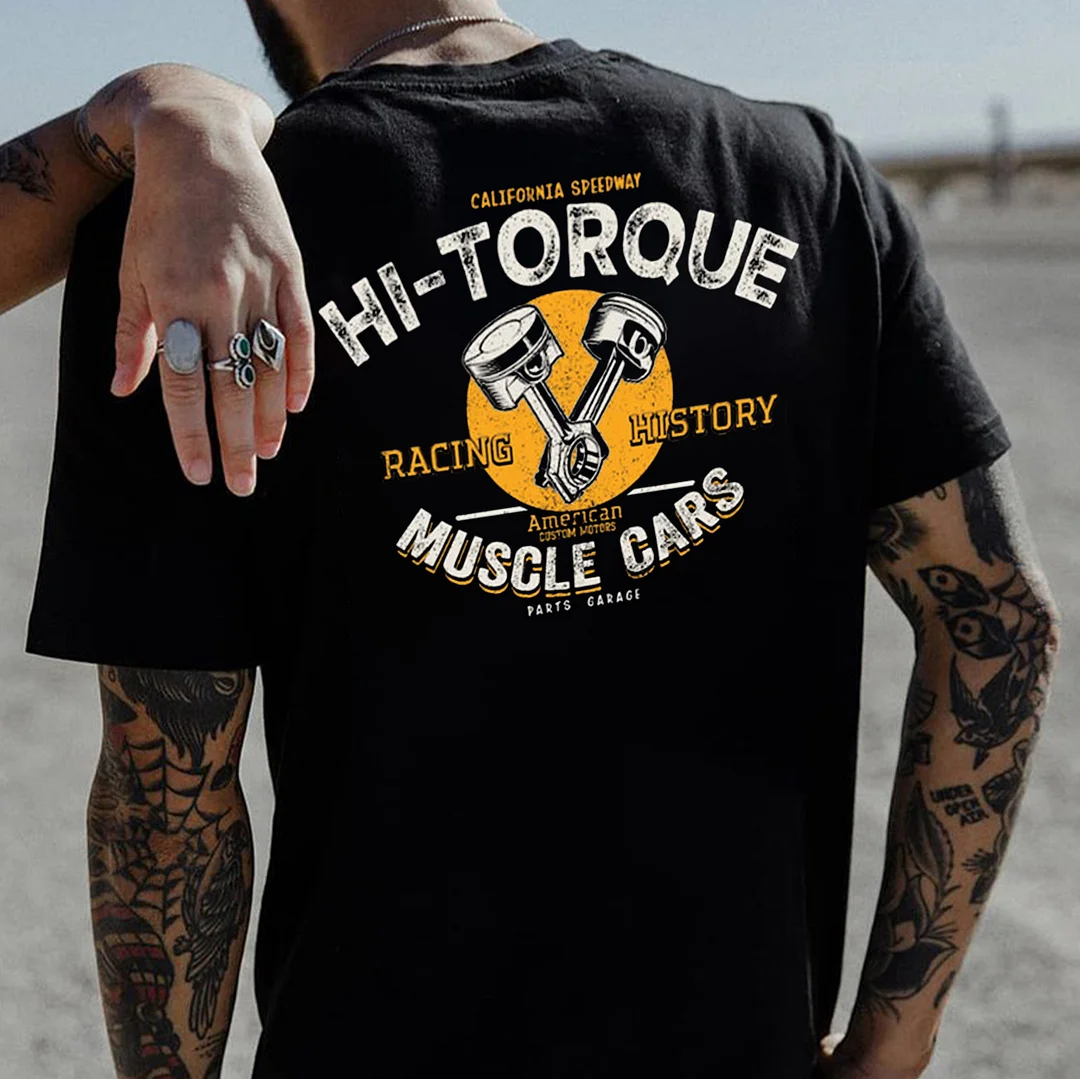 HI-TORQUE MUSCLE CARS Piston Print Men's T-shirt