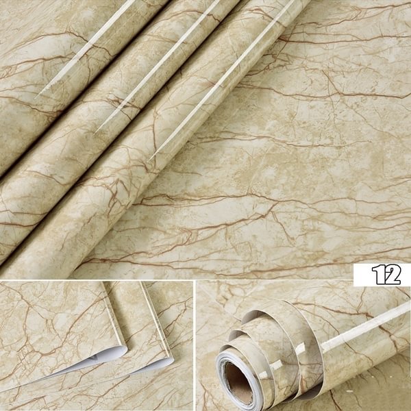 [continuous size] 40x50cm Self Adhesive Wallpaper Peel & Stick Removable Stone Effect Wall Stickers For Kitchen Countertop Bathroom Living Room - Chicaggo