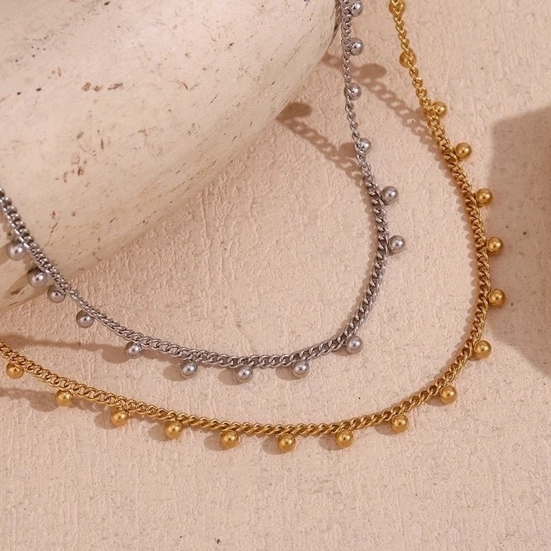 Minimalist Classic Style Solid Color 304 Stainless Steel 18K Gold Plated Plating Necklace