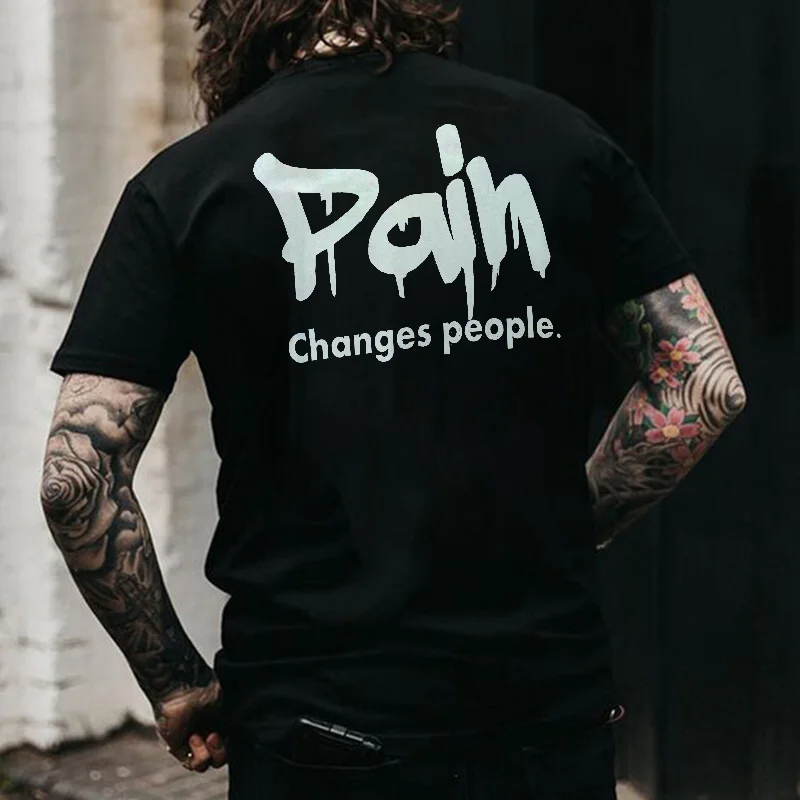 Pain Changes People Basic Black T-shirt -  