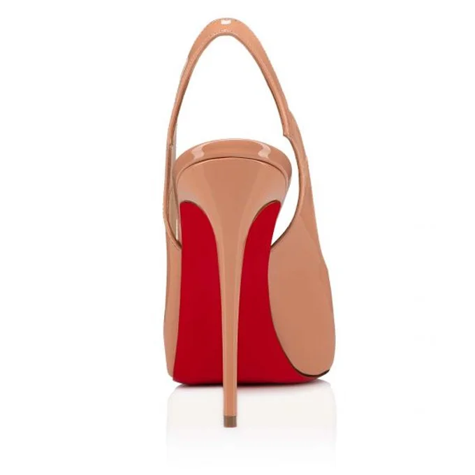 120mm Women's Hot Chick Sling Alta Heel Platform Peep Toe Party Wedding Red Bottoms Pumps-MERUMOTE