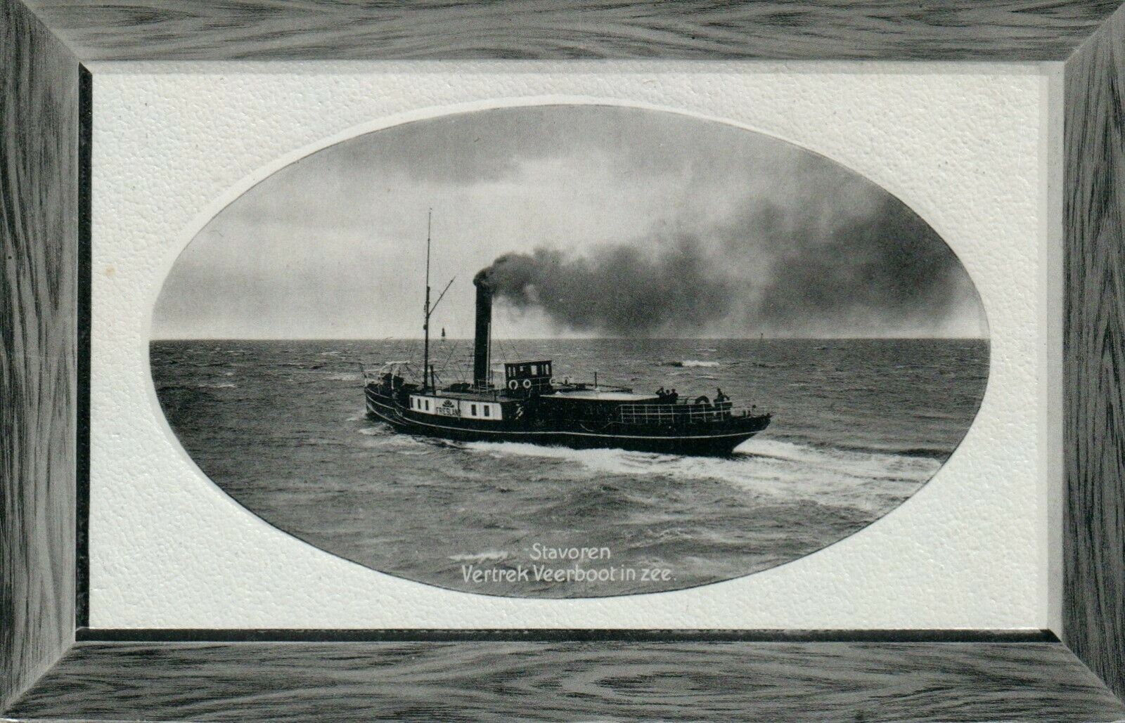 Vintage SS Friesland Stavoren Vertrek Veerboot in Zee RPPC Real Photo Poster painting Postcard