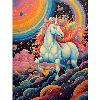 Unicorn 30*40CM(Canvas) Full Round Drill Diamond Painting