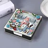 Diamond Painting Snowman Dog Leather Notecard Box Gem Art Sticky Note Holder