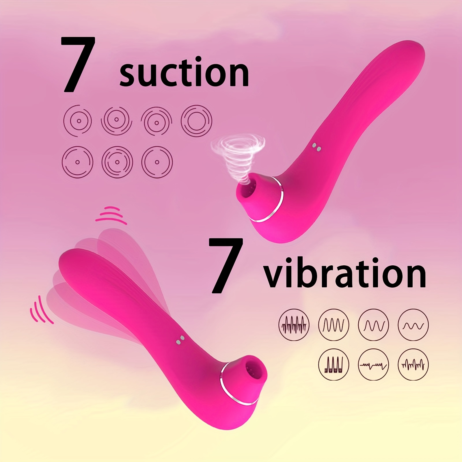 Verbesserter Saugvibrator für Frauen, 10 Saug- und Vibrations-Klitorisstimulatoren